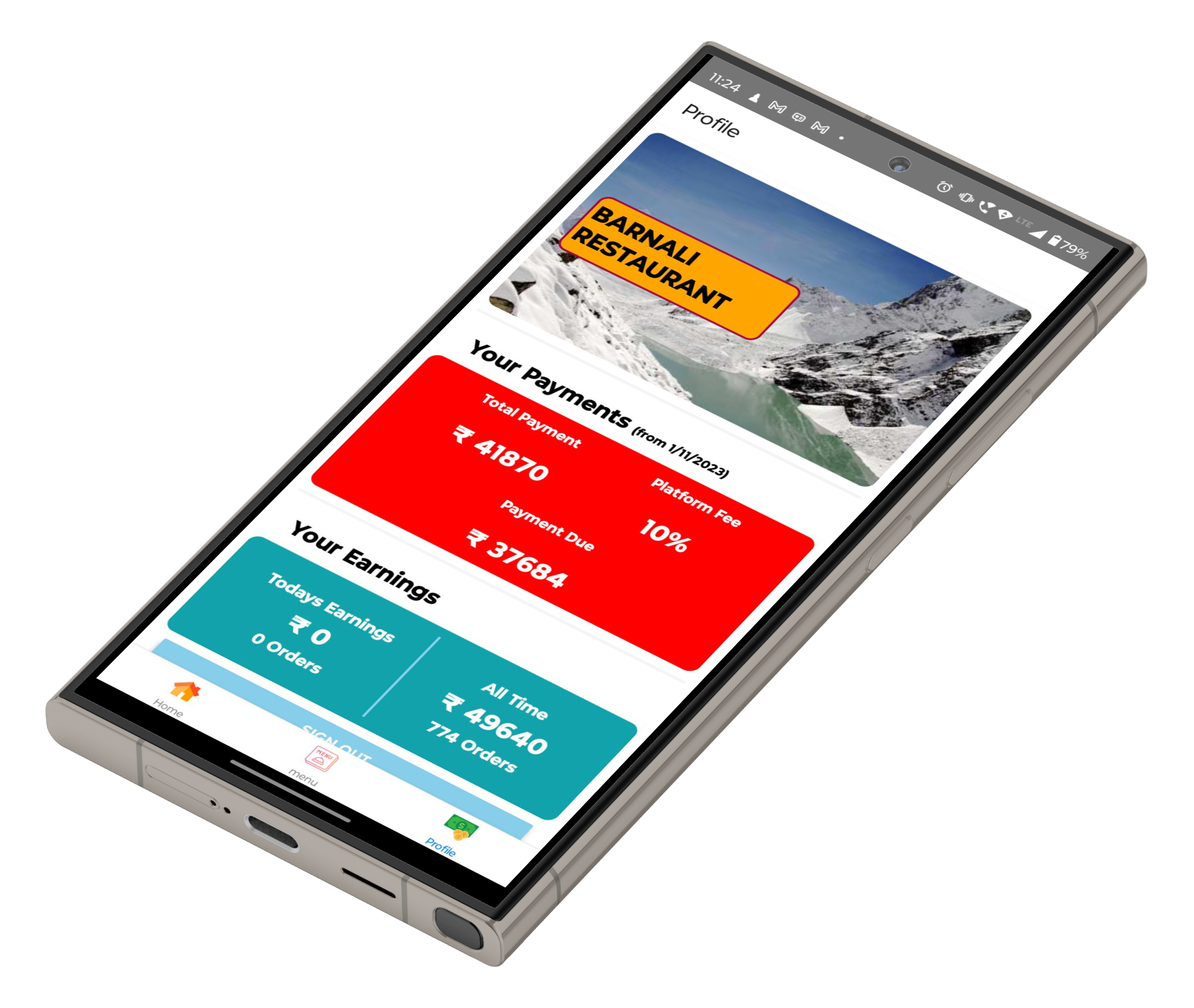 Restaurant partner app